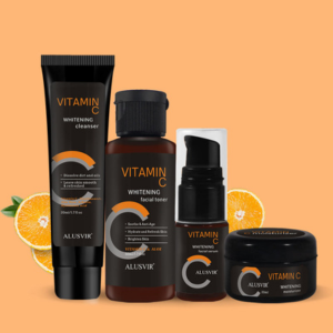 ALUSVIR Vitamin C Whitening Skincare Set - 4 Piece Brightening Facial Care Kit